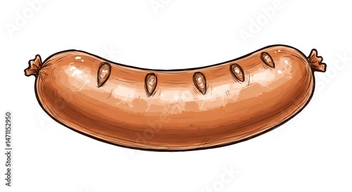 Grilled sausage illustration
