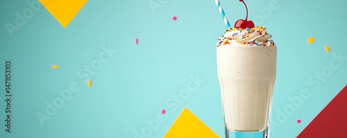 Indulging in creamy milkshake creations vibrant  food photography fun atmosphere close-up treats