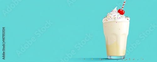 Refreshing milkshake recipe summer vibes digital content cheerful environment bright viewpoint