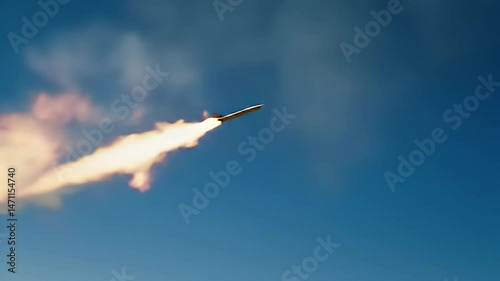 Missile launching with flame burst