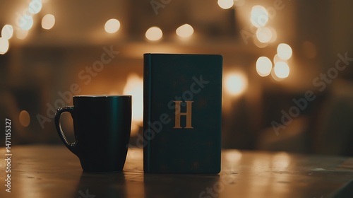 Cozy evening reading home still life warm setting close-up relaxation and reflection
