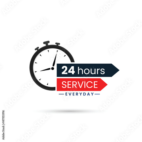 24 hour service vector design 
