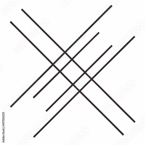 Abstract intersecting lines bold graphic design minimalist art simple black lines vector