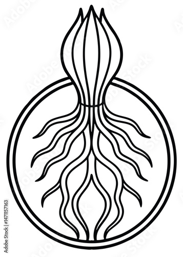 Organic Root Icon Vector on White Background


