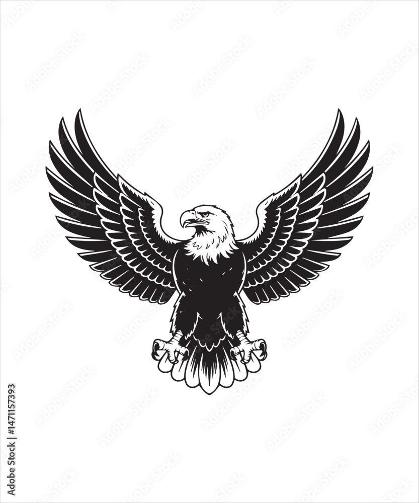 Obraz premium Powerful Bald Eagle Silhouette in Elegant Design