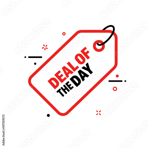 Deal of the day tag icon for daily offers, ecommerce sales, and limited-time promotions