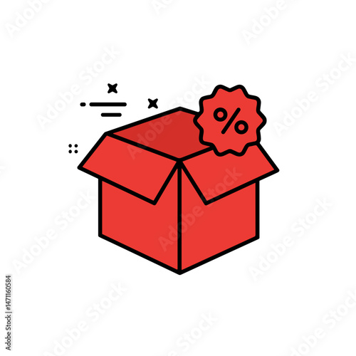 Discount box icon for promotions and special offers