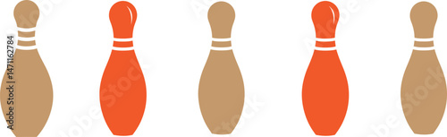 Bowling pins silhouette, Bowling pins clip art, bowling ball and pin vector style with white background