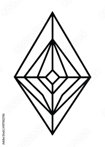 Geometric Roots Vector Design on White Background