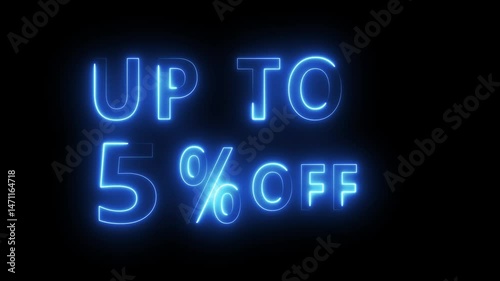 Neon sale discount offer. Promotion sale animation.