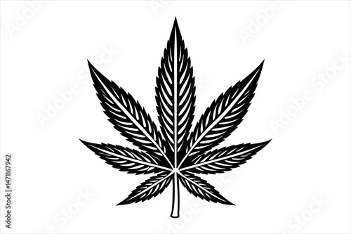 Weed Silhouette, Vector, Illustration, Line Art