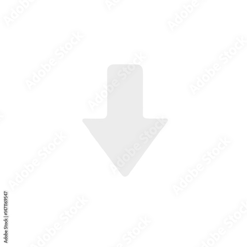 Transparent downward arrow icon on a white background
