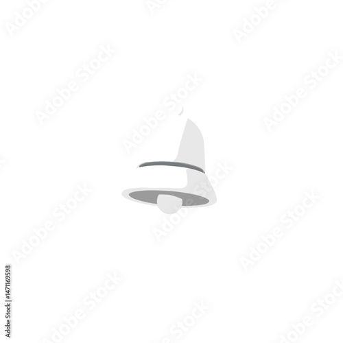 Minimalist white bell with a clean design on a white background
