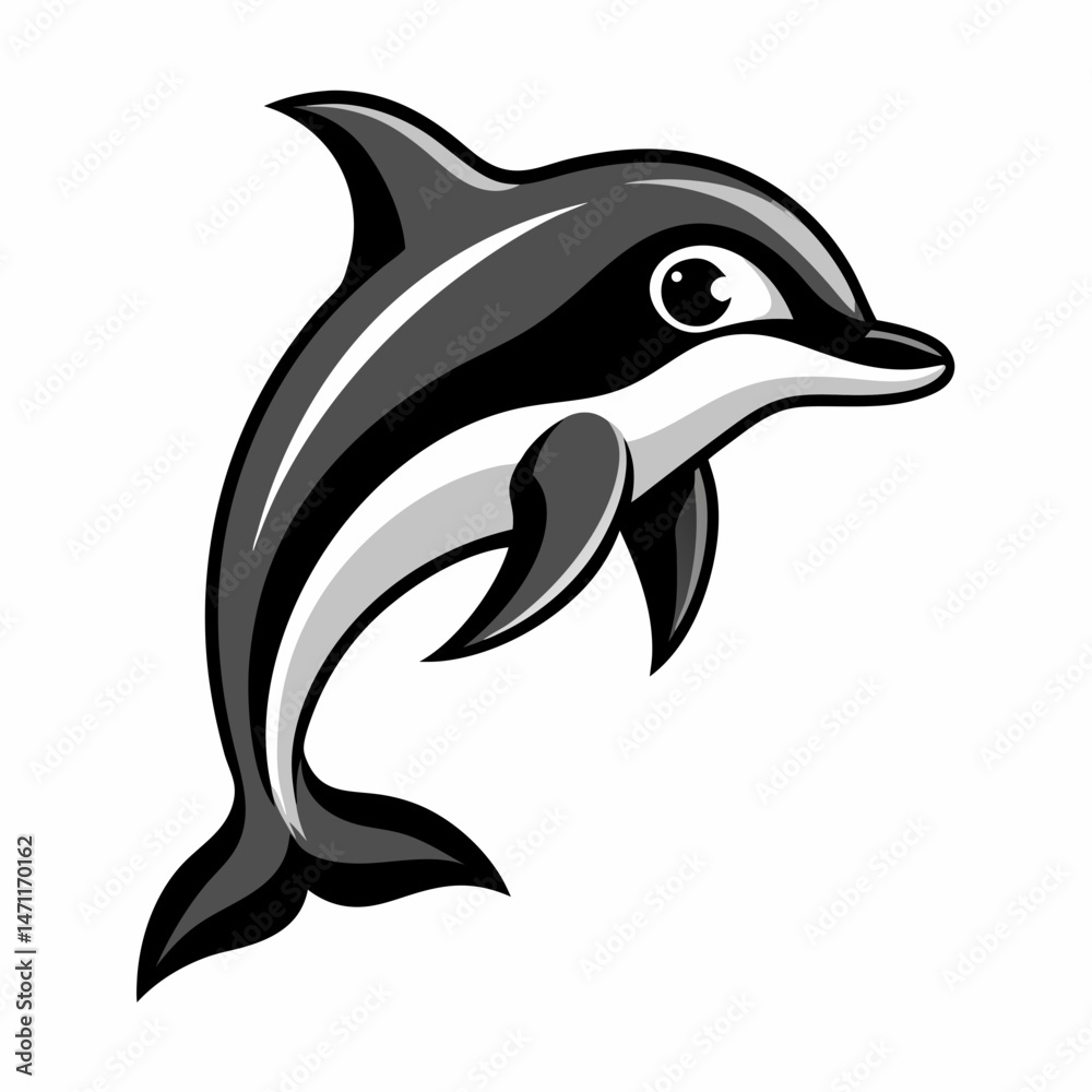 Fototapeta premium dolphin isolated on white background
