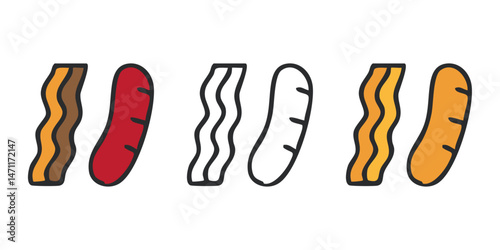 Crispy Bacon Vector Illustration
