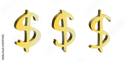 3d dollar currency symbol set Elements for design