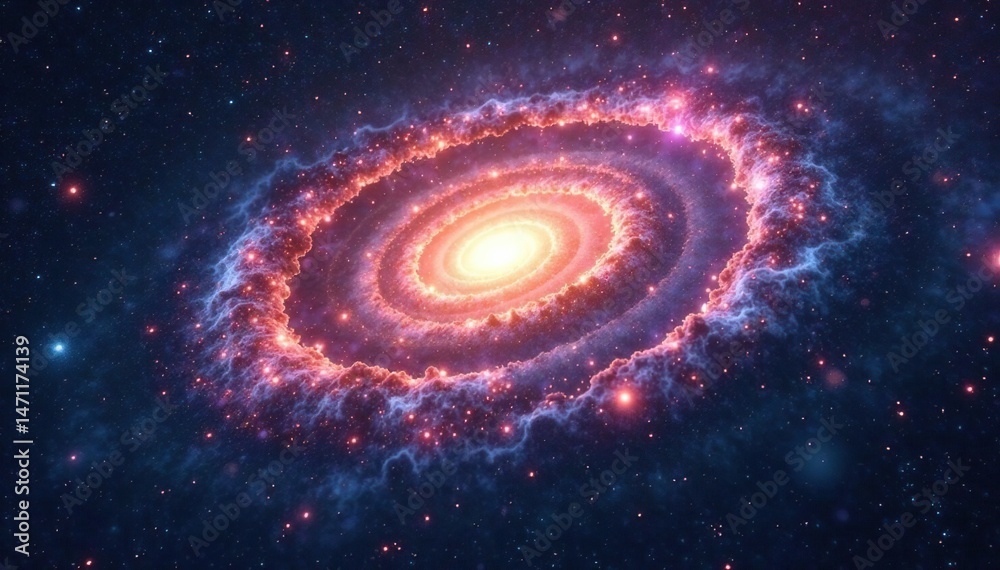 Fototapeta premium Stunning spiral galaxy, swirling arms of gas and dust, distant nebulae , astronomy, galactic center, x-ray