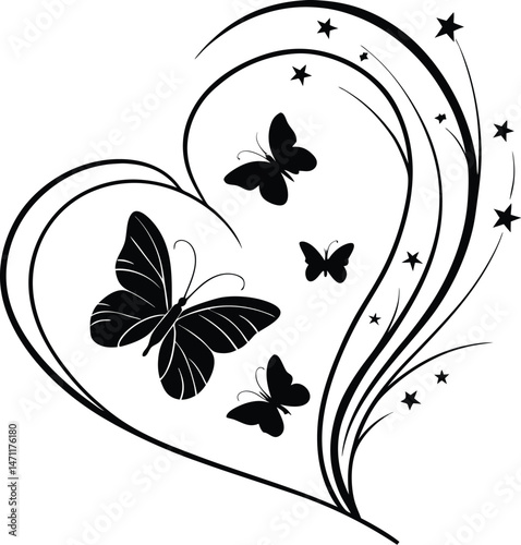 Custom heart name SVG cut files
