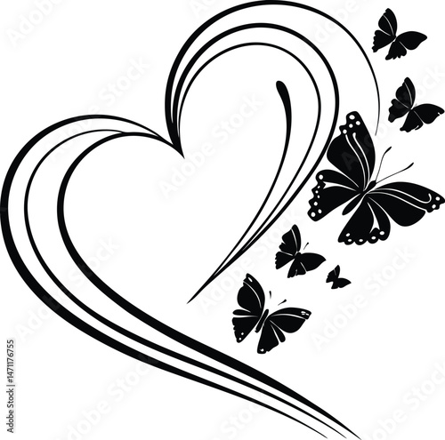 Custom heart name SVG cut files