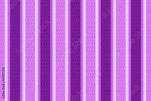 Purple geometric background. Vertical stripes with hexagon pattern. Vector illustration.