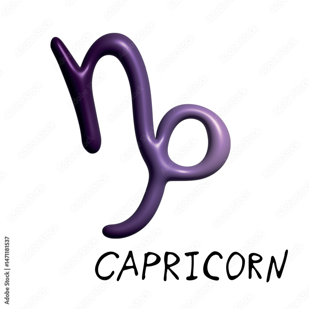 3d capricorn zodiac sign Esoteric symbol Astrology clipart Element for design 3d capricorn zodiac sign Esoteric symbol Astrology clipart Element for design