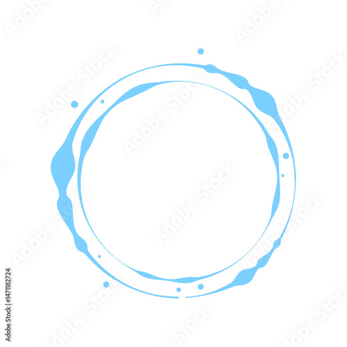 Water Ripple Blue Round Frame – 水紋 青 丸 フレーム