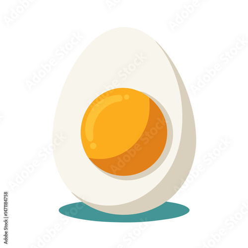 hard boiled egg cut in half no background vector file.
