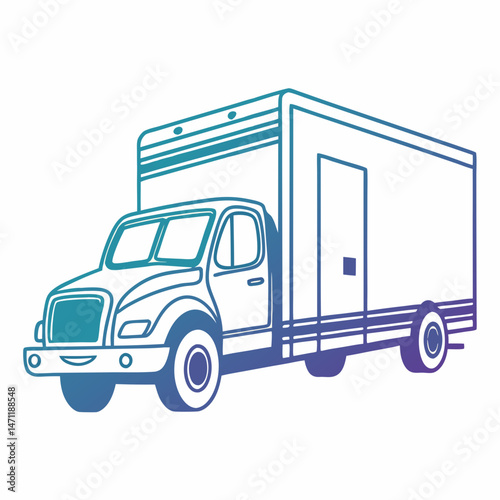 Gradient delivery truck icon with smooth color transitions blending
