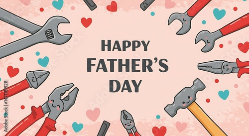 Happy Father's Day colorful greeting