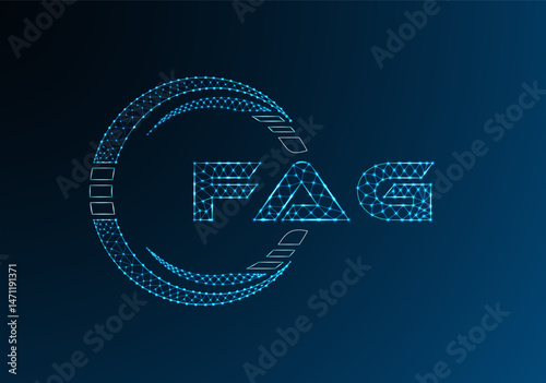 Fotografia FAG low poly letter logo vector design