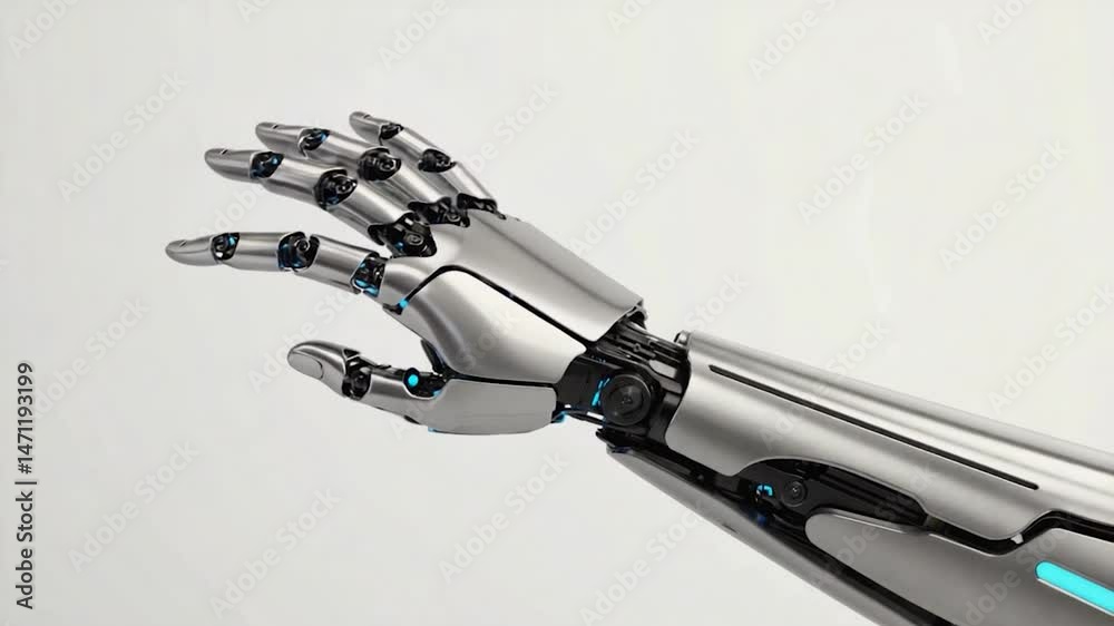 Robotic arm and hand closeup