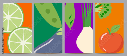 abstract fruit background set design