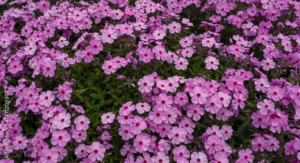 Fototapeta premium Blooming Pink Phlox Flowers in Garden Setting
