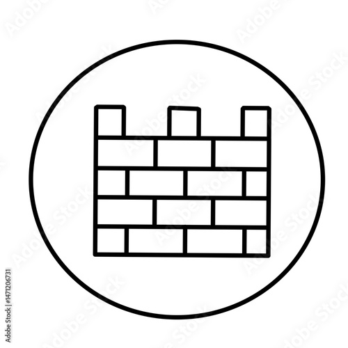 Brickwall line icon vector