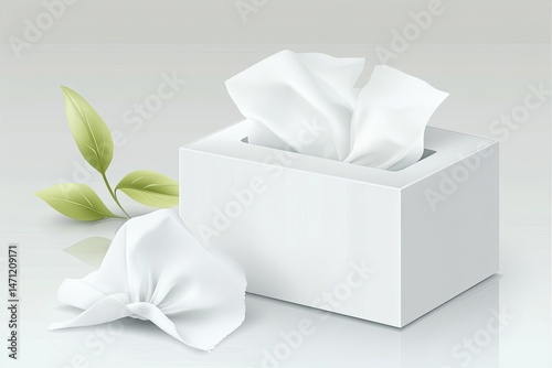 Tissue box with tissues photo