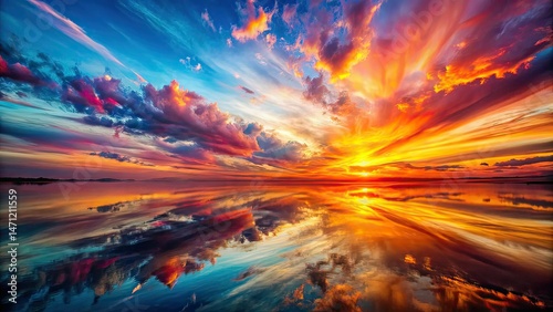 Abstract Sunset Gradient Double Exposure Art