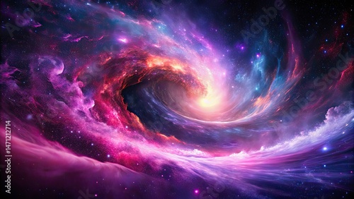 Pink Purple Cosmic Nebula Dust Wave Documentary Photography