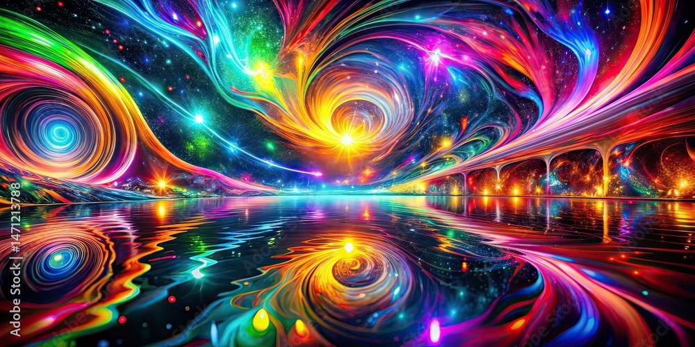 Obraz premium Psychedelic Night Photography Background Multicolor