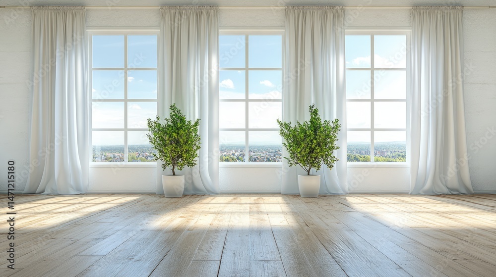 Obraz premium Spacious interior view with ample natural light.