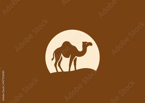 Minimal camel logo for travel, desert, or eco adventure branding.