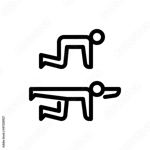 bird dog move outline icon. workout move line art illustration.