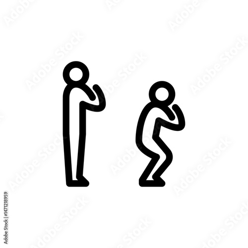 squats outline icon. workout move line art illustration.