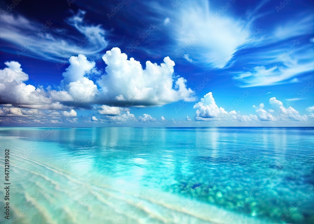 Obraz premium Serene Ocean Landscape, Tilt-Shift Effect