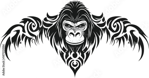Tribal Gorilla Artwork for Tattoo Enthusiasts and Designers