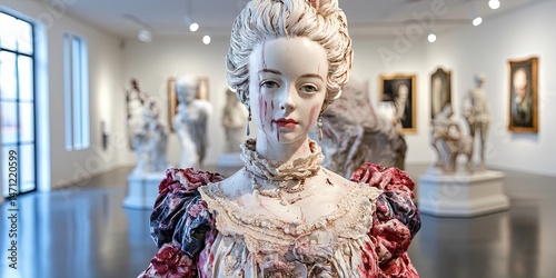 photo of woman cosplaying as marie antoinette
