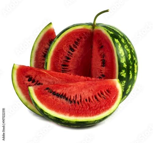 watermelon sliced isolated on white background