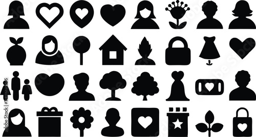 Premium Mother's Day Silhouette Vector Elements for Designers
