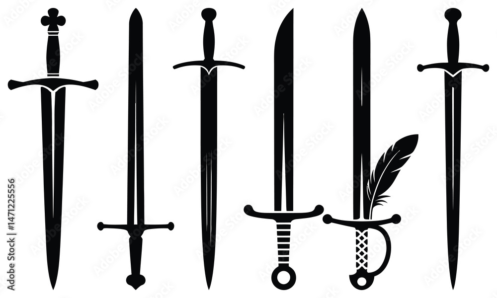set of medieval swords