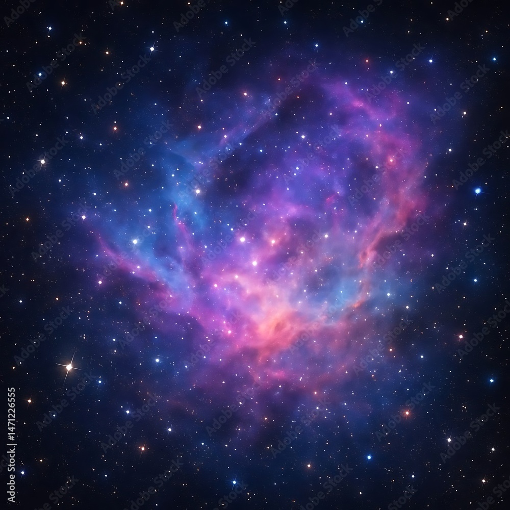 Obraz premium Cosmic Nebula: Stellar Clouds and Interstellar Dust