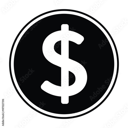 dollar sign in black & white